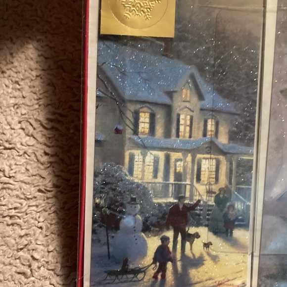 🌸NIB HALLMARK Thomas Kincade 40 ct assorted Christmas cards with seals - Picture 6 of 11